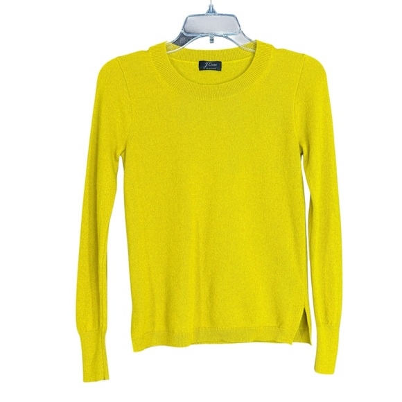 J. Crew 100% Cashmere Mustard Crew Neck Sweater Size XS - Picture 4 of 9